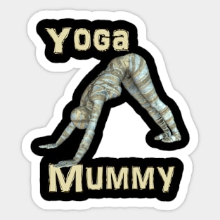 Yoga Mummy Downward Dog Pose Sticker